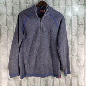 Jake Agave Chillawack Gray 1/4 Zip Mock Neck Pullover Cotton Standard Fit Small